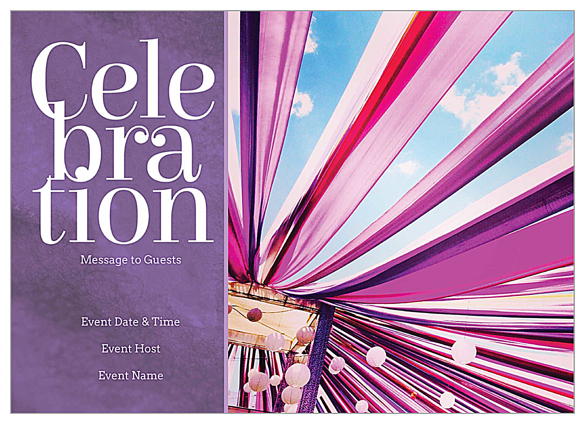 Free Ribbon Celebration Invitation Card Design Templates